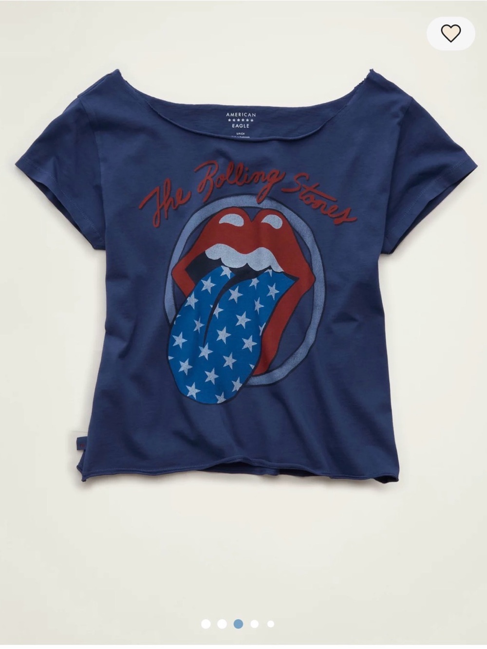 American Eagle Outfitters Navy Rolling Stones Star Tongue Graphic Tee
